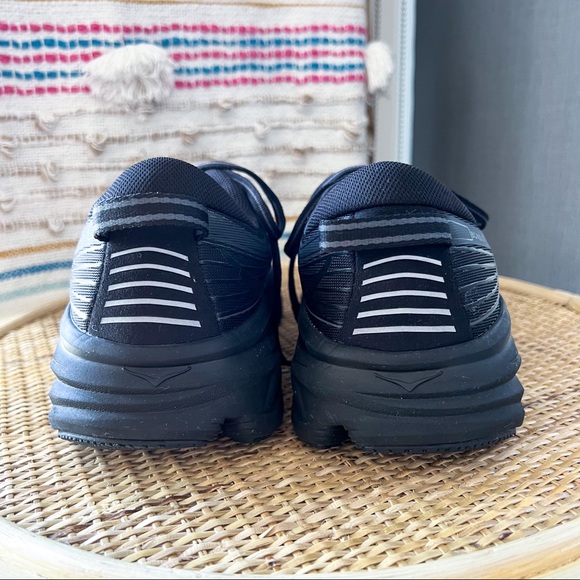 Hoka One One Bondi 7 Black Low Top Road-Running Sneakers Women’s Size 9.5 Wide - Picture 6 of 10
